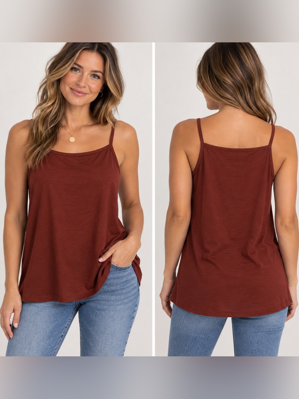 NWT Old Navy Everywear Cami Tank Top Burgundy Maroon Size L